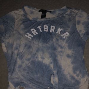 Tie Dye Baby Blue Crop Top!!